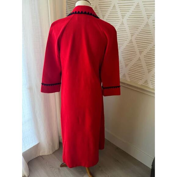 Isetan Japan Vintage Women’s Red & Navy Ric Rac Full Length Jacket - Picture 5 of 10